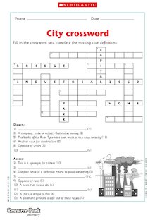 City-themed crossword