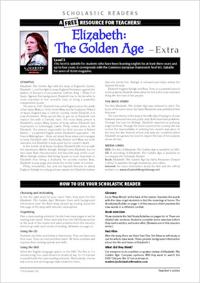 ELT Reader: Elizabeth The Golden Age Resource Sheets & Answers