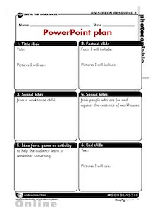 My life in the workhouse – PowerPoint plan