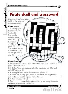 Pirate skull and crossword