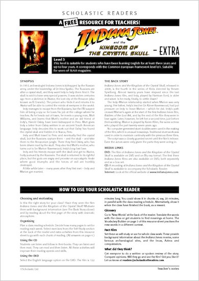 Indiana Jones and the Kingdom of the Crystal Skull: Resource Sheets & Answers