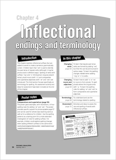 Inflectional endings and terminology