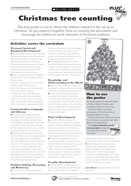Christmas tree counting - activities 