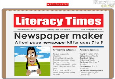 Newspaper maker interactive resource (ages 7-9) - Primary ...