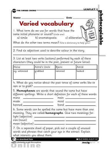 varied vocabulary primary ks2 teaching resource scholastic
