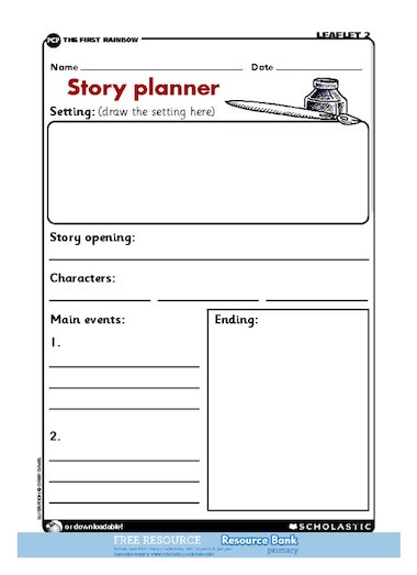 Story Planner FREE Primary KS1 teaching resource Scholastic