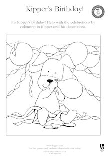 Kipper’s birthday – colouring-in activity