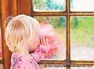 Child looking at weather out window