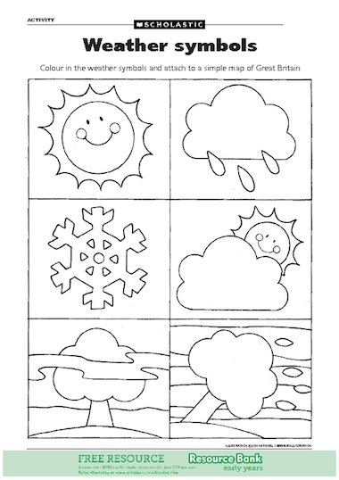 weather map symbols for kids