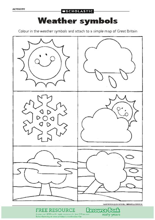Weather Map Symbols Worksheets