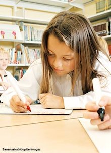 Girl writing