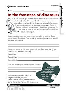 In the footsteps of dinosaurs – shape poems