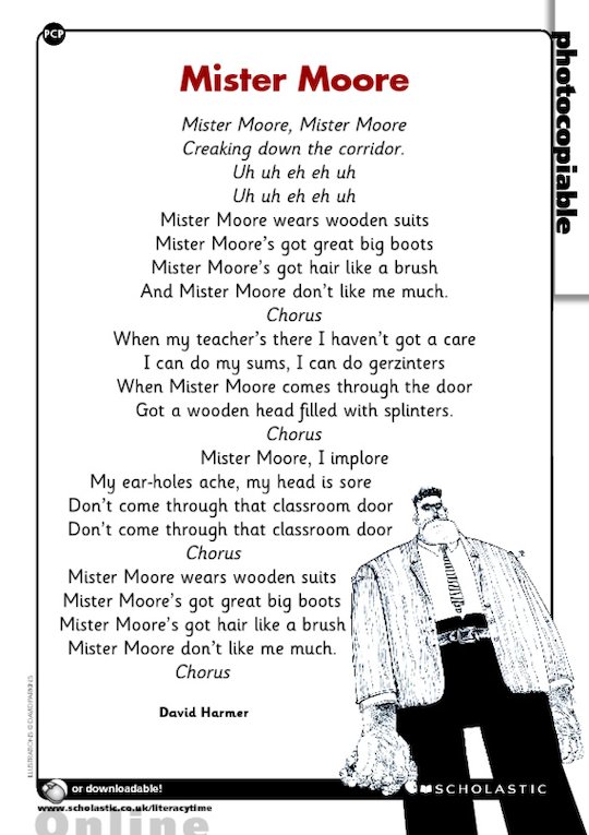 'Mister Moore' poem