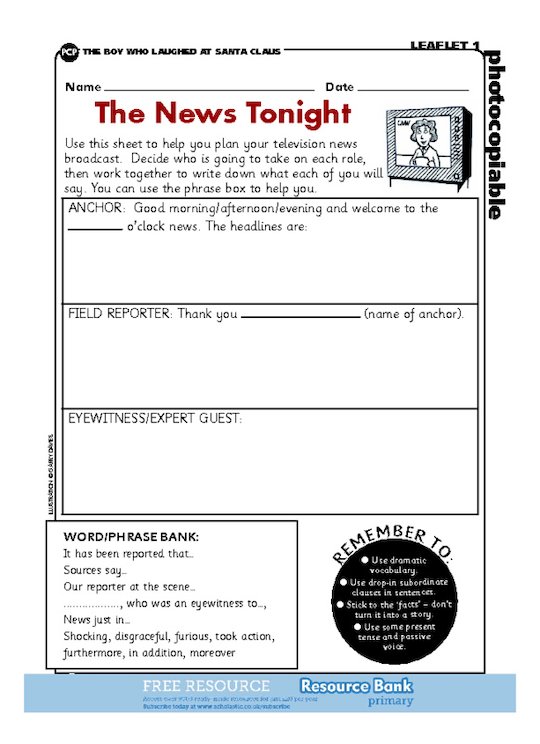The News Tonight - planning a news report