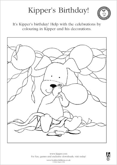 Kipper's Birthday Colouring