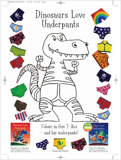 Dinosaurs Love Underpants Colouring