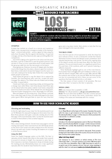 ELT Reader: The Lost Chronicles: Part 1 Resource Sheets & Answers
