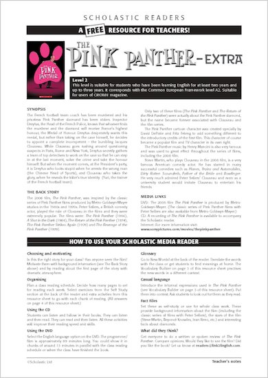 ELT Reader: The Pink Panther Resource Sheets & Answers