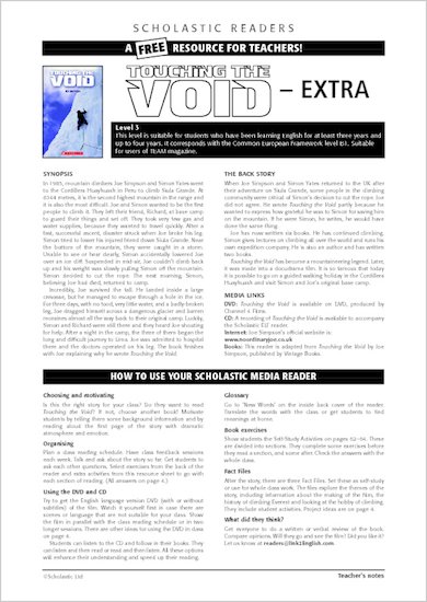 ELT Reader: Touching the Void Resource Sheets & Answers