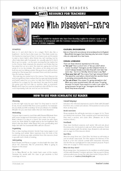 ELT Reader: Date with Disaster Resource Sheets & Answers