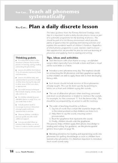Plan a daily discrete lesson