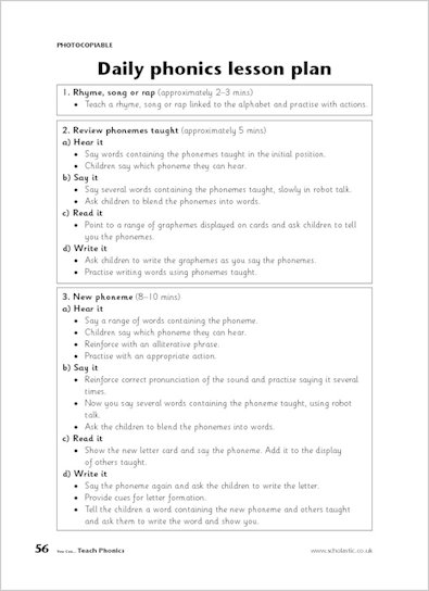 Daily Phonics Lesson Plan Scholastic Shop