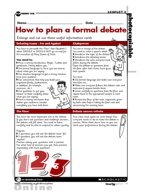 How to plan a formal debate