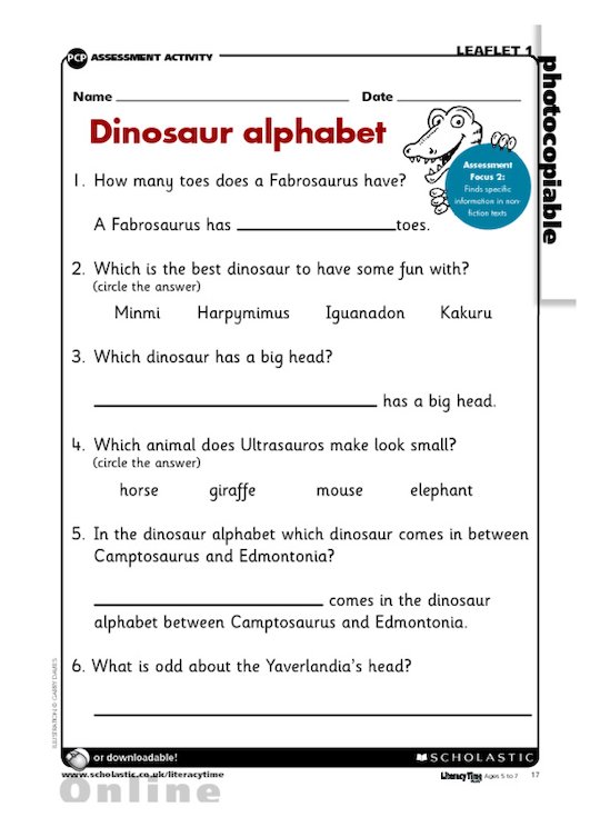 Dinosaur alphabet