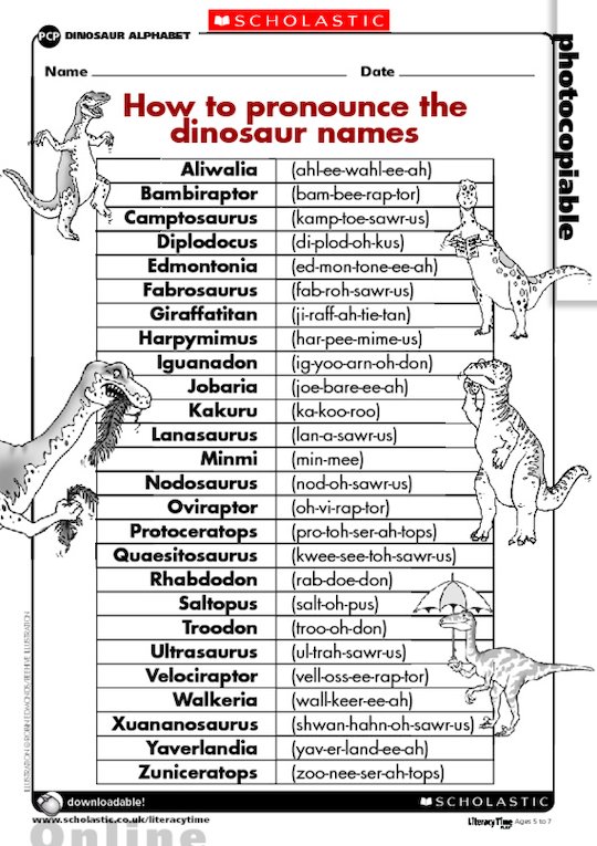 How To Pronounce The Dinosaur Names Scholastic Shop