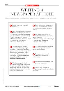 Writing a newspaper article – tips