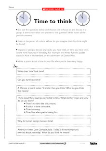 Time to think – discussion starters