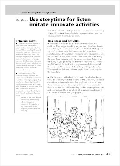 Use storyline for listen-imitate-innovate activities
