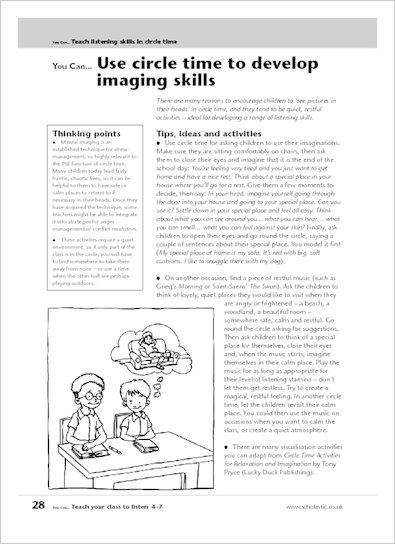 Use circle time to develop imaging skills
