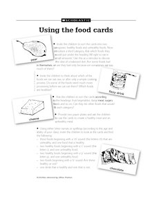Keep fit – using the food cards