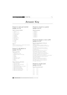 Answers key for the Project Work book