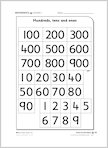 Hundreds, tens and ones (photocopiable) (1 page)