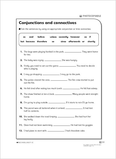 Conjunctions and connectives - Scholastic Shop