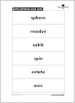 Earth and Moon word cards (1 page)