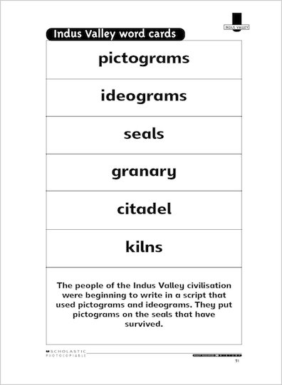 Indus Valley word cards
