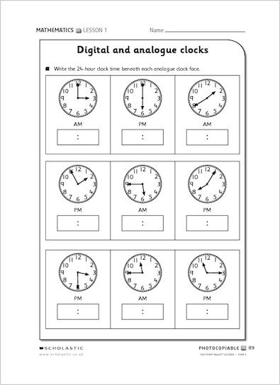 Digital and analogue clocks