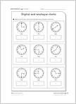 Digital and analogue clocks (1 page)