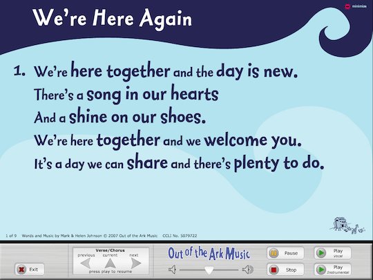 'We're here again' song - interactive