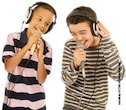 Two boys singing