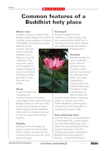 Common features of a Buddhist holy place