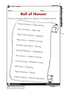 Olympics and Paralympics – Roll of Honour