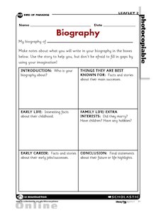 Biography planning grid