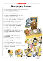 One activity sheet: Poetry corner - 'Geography Lesson' One activity sheet: Poetry corner - 'Geography Lesson'