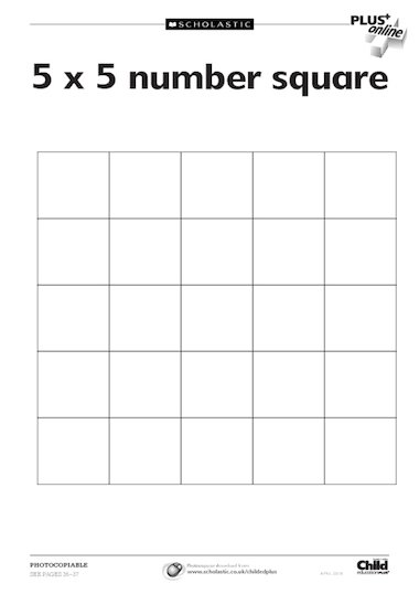 5×5 number square – FREE Primary KS1 teaching resource - Scholastic