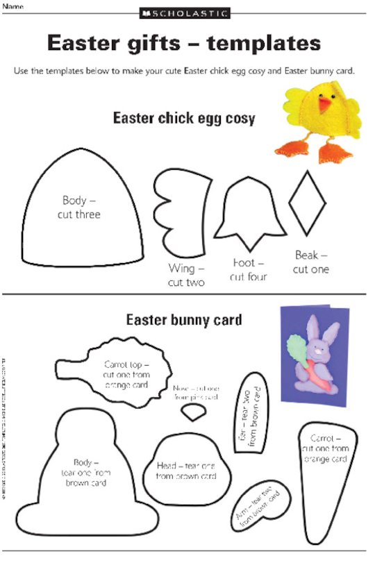 Easter gifts - templates