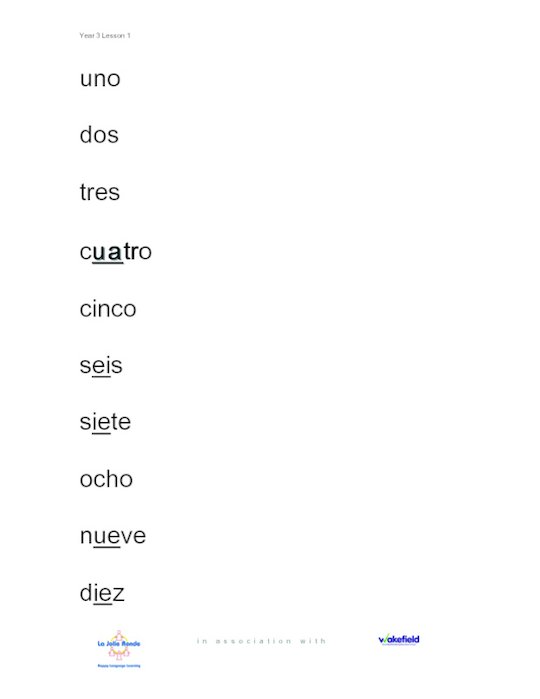 Year 3 Spanish - Individual letter strings